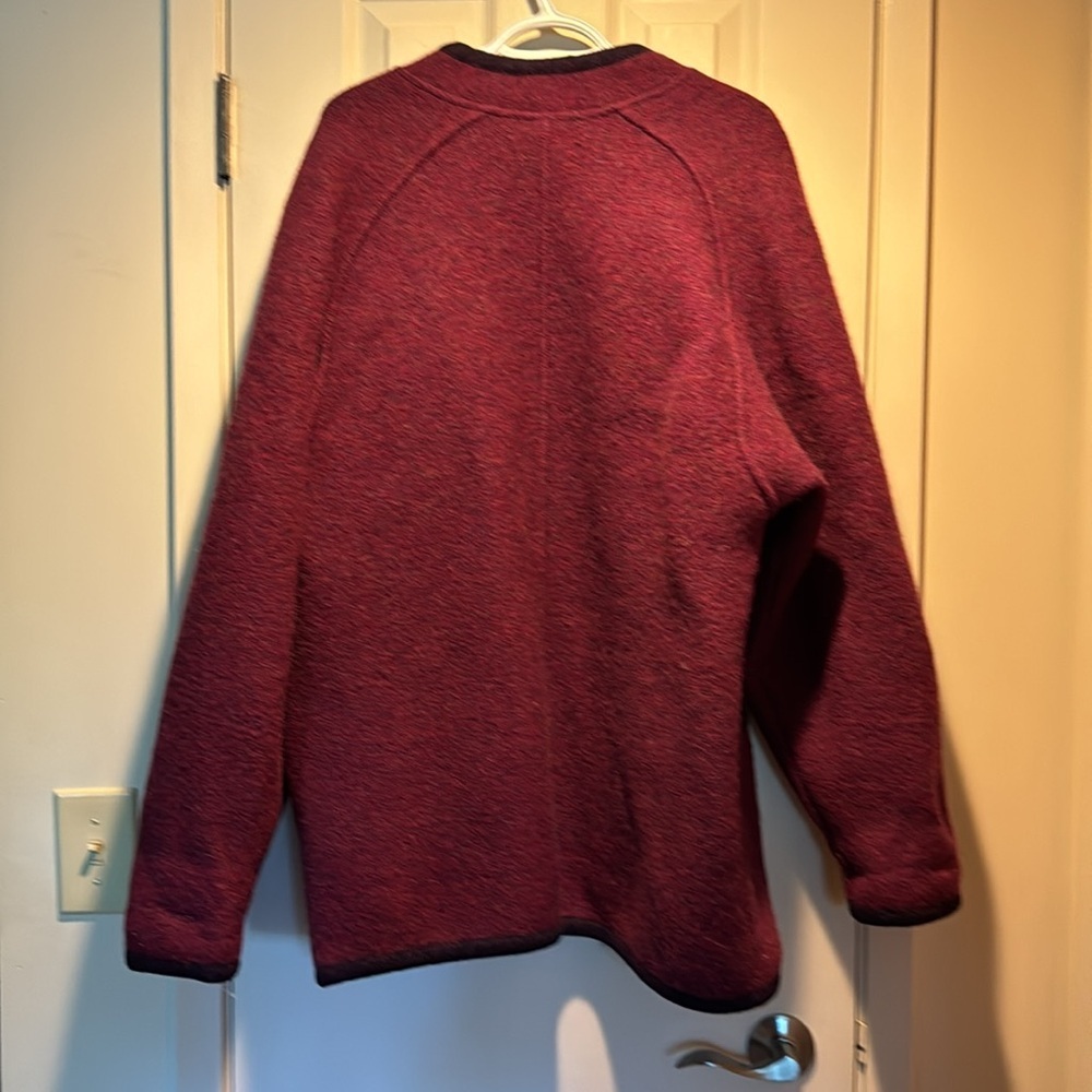 Geiger Austria Boiled Wool Jacket - Vintage Maroon Button-Front Cardigan Coat - Picture 4 of 13